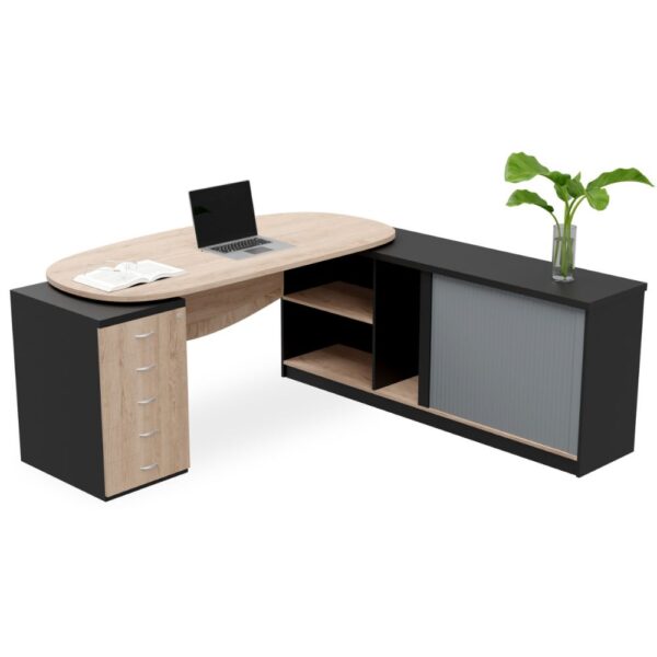 Ohio Executive Desk with Side Cabinet