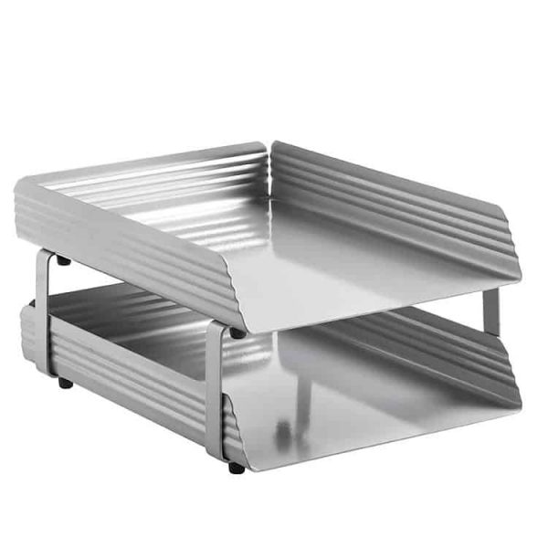 Fluted Steel Letter Tray 2 Tier