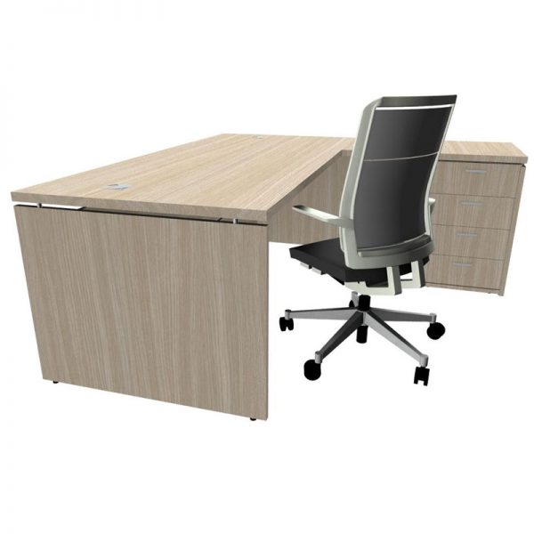 Platinum Executive L-Shaped Desk with Drawers