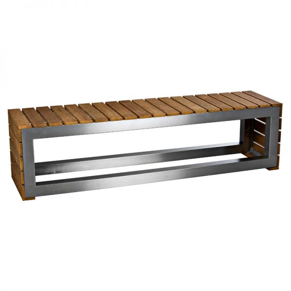 Wood and Stainless steel bench